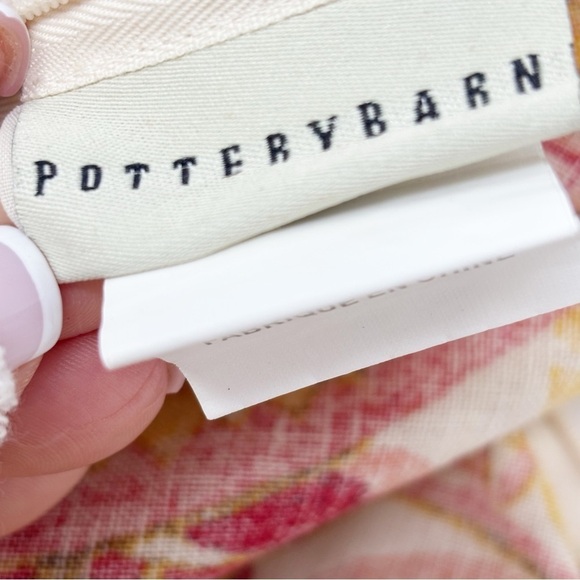 POTTERY BARN Ivory Orange Paisley Cotton Linen Blend Pillow Cover Sham 14” X 36” - Picture 8 of 10